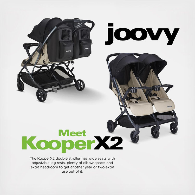 Joovy, KooperX2™ Lightweight Compact Double Stroller with Tray