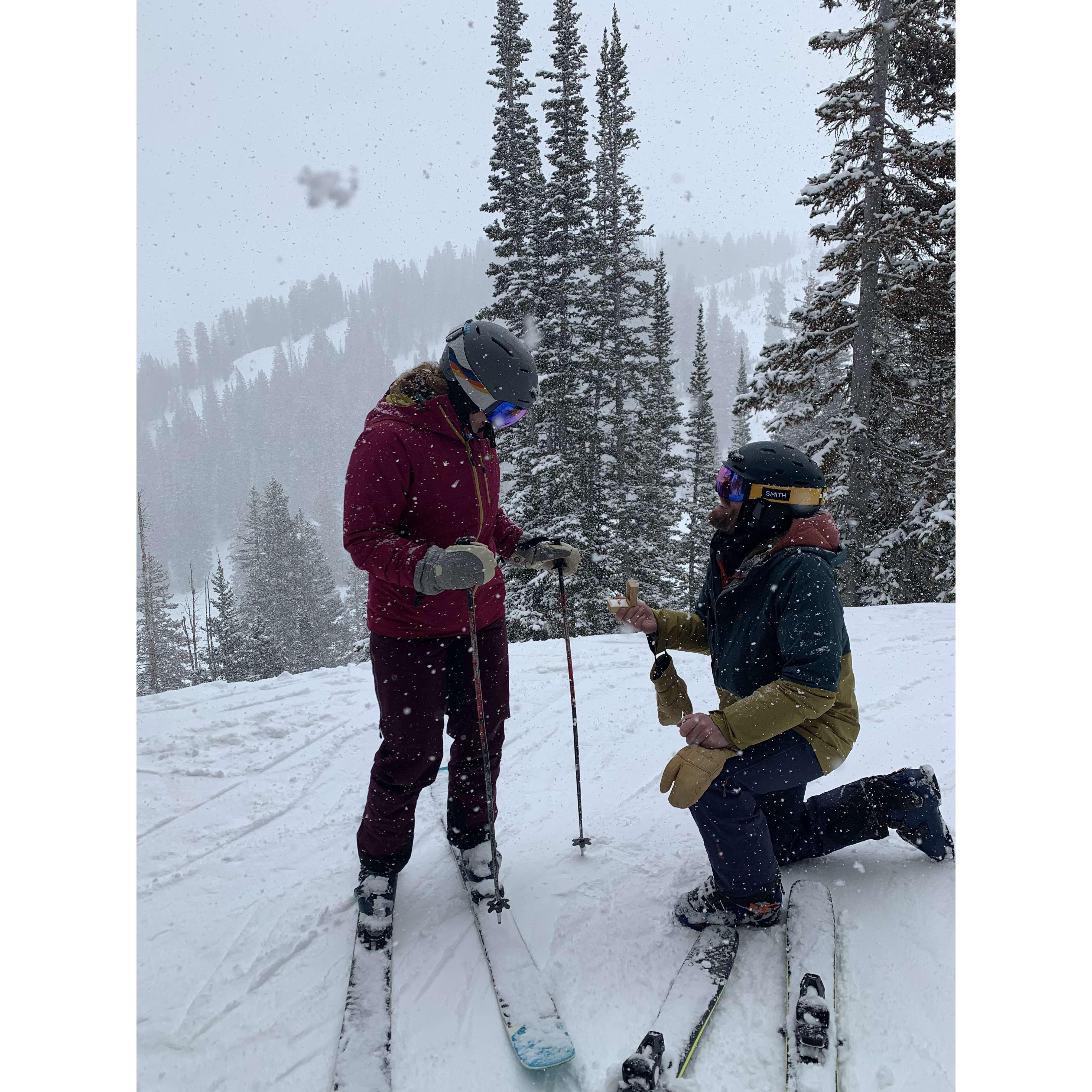 The proposal at Snowbird Resort in Utah