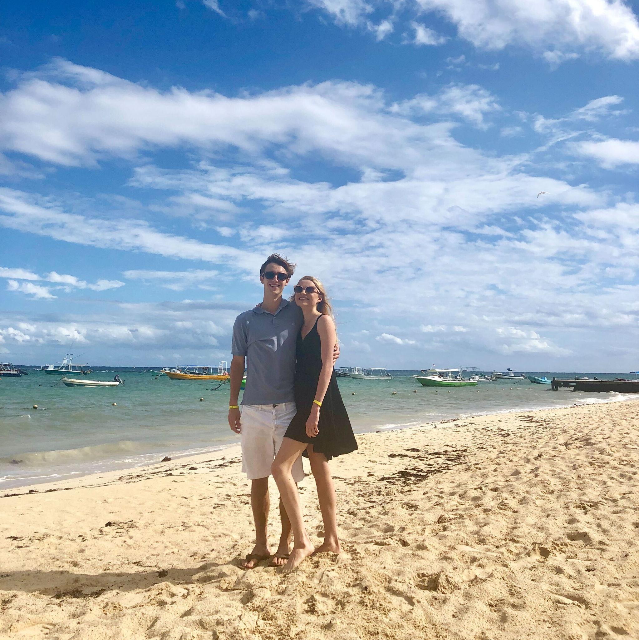 March 20, 2019. Our first trip together! We went to Cancun and spent spring break lounging by the pool sipping cocktails.