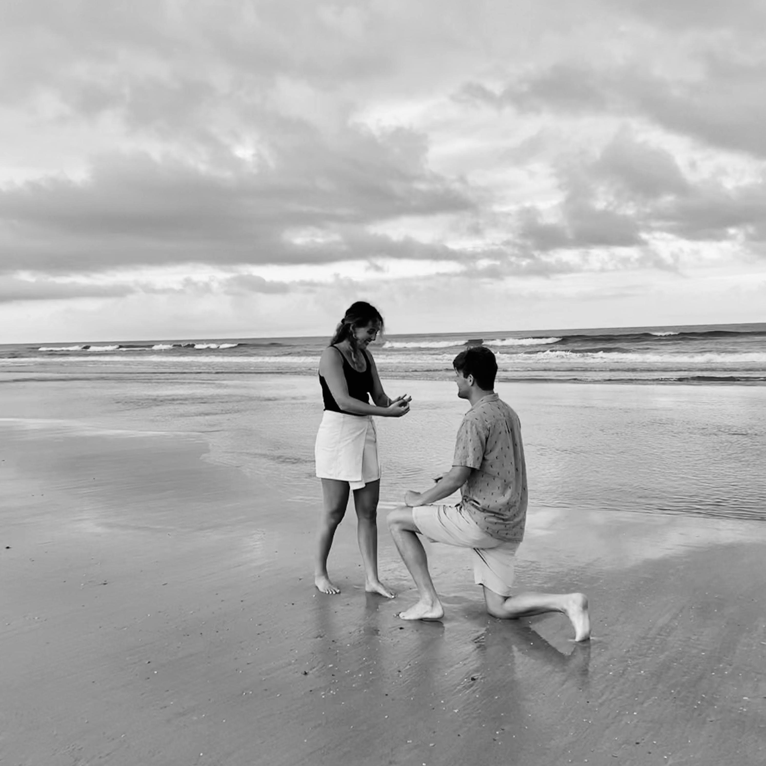 Rachel's 50th birthday beach week. The night he proposed!