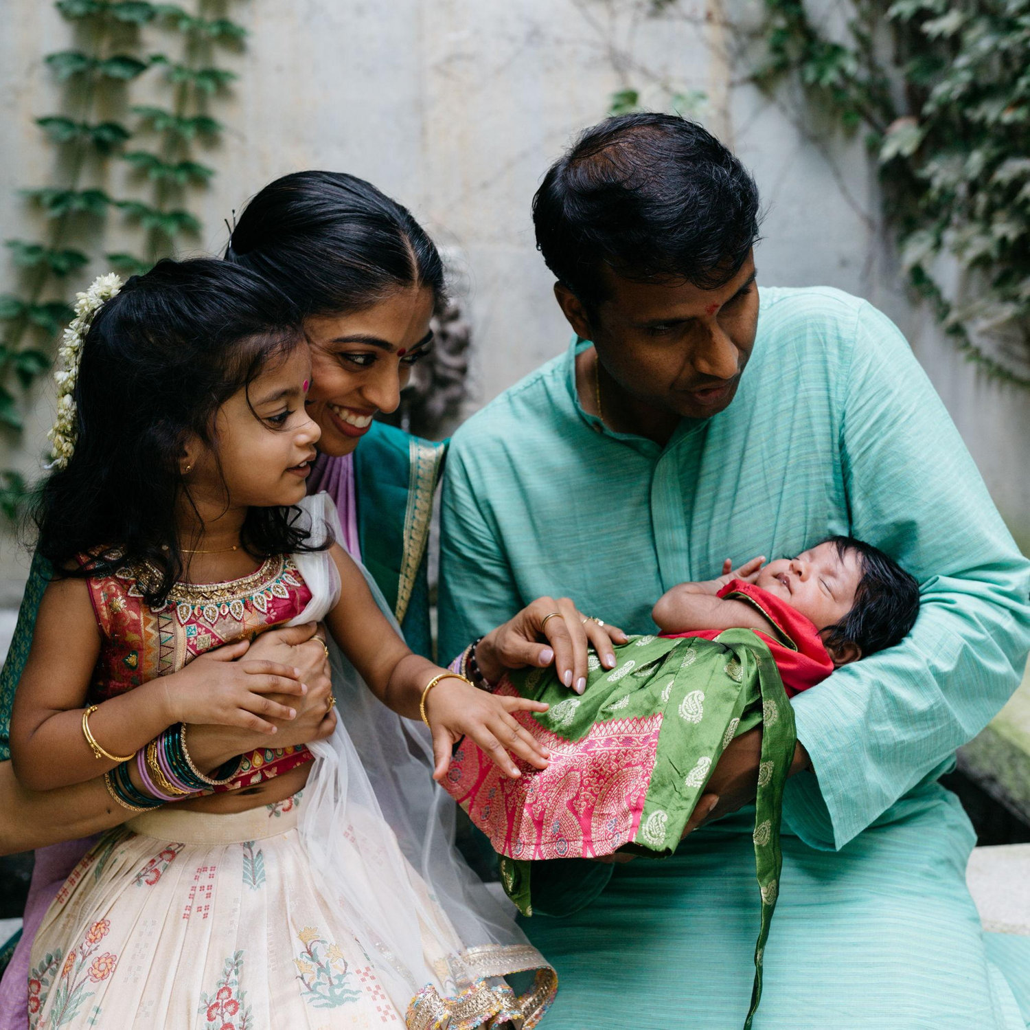 Purvaja Atha and Vishu Mama with baby Anju and Leela!