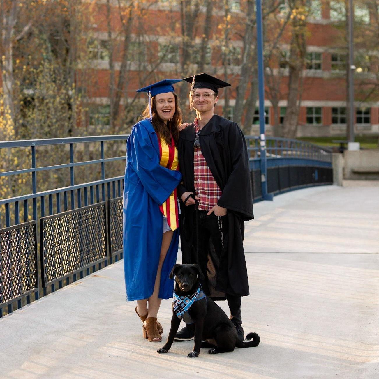 Graduation pictures with a 6-month old Azzie!