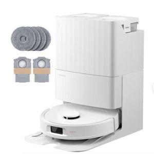 Roborock - Qrevo Series Robot Vacuum & Mop with Multifunctional Dock, 10,000Pa Suction, Anti-Tangle Brush, Self-Emptying - White