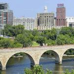 Walk along the Mississippi including the Stone Arch Bridge