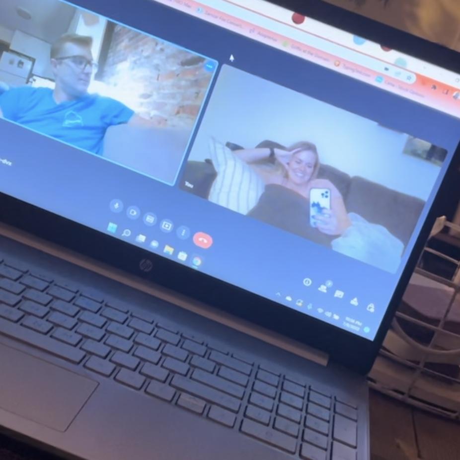July 8, 2022 - One of many Zoom hangouts during our 10 months of long distance dating. Thank goodness for technology.