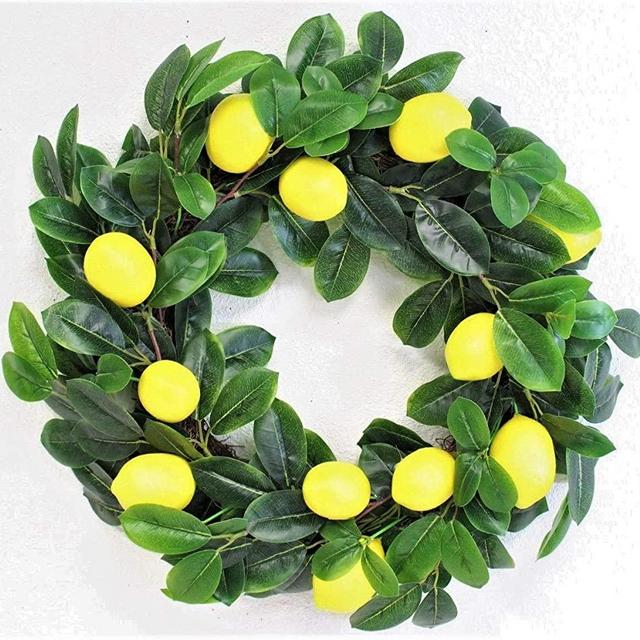 Naturally Home Artificial LEMON Everyday Wreath 20”