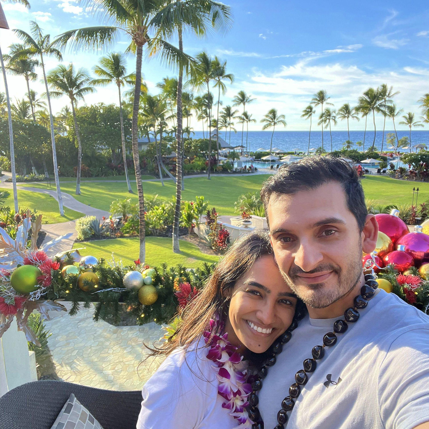Made it to Hawaii (little did Ansha know that Amal would be proposing on this trip!)