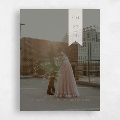 Deep Sage, Green Wedding Save the Date - Raven Photo