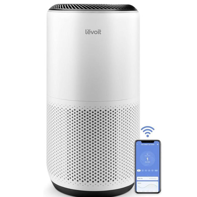 LEVOIT Air Purifiers for Home Large Room Up to 1733 Ft² With HEPA Sleep Mode, AHAM VERIFIDE, Auto Mode, Air Quality Monitor, Smart WiFi, 3-in-1 Filter For Pet Allergy, Smoke, Dust, Core 400S-P, White