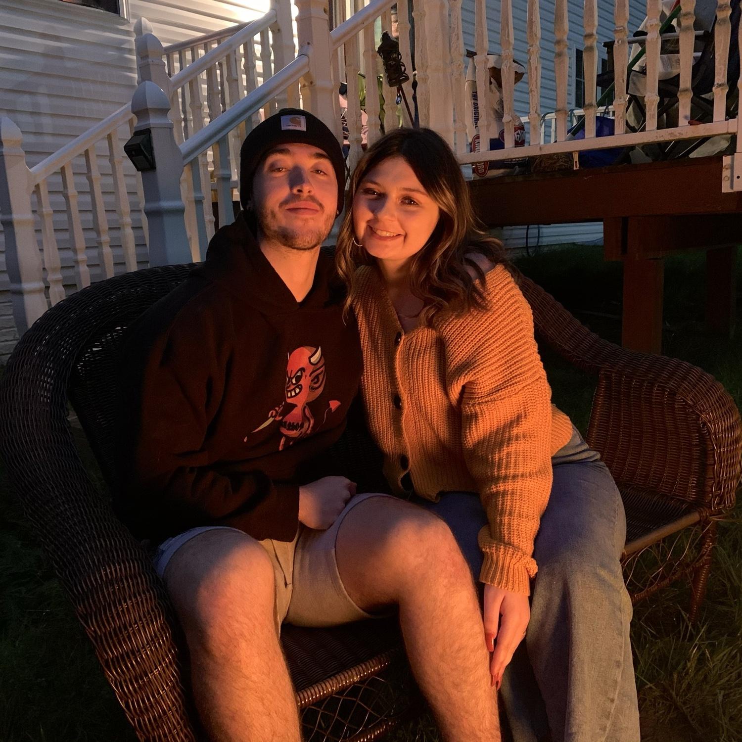 Fall bonfire night at the brides family home.
