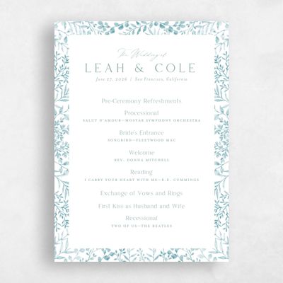 Blue Fall Wedding Program - Ronneby