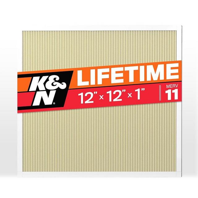 K&N 12X12X1 HVAC Furnace Air Filter, Lasts a Lifetime, Washable, Merv 11, the Last HVAC Filter You Will Ever Buy, Breathe Safely at Home or in the Office, HVC-11212