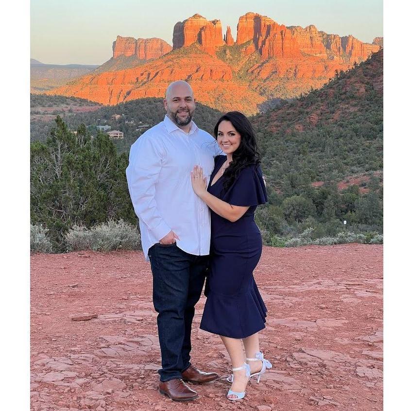Nearing sunset for the Engagement Photos. The Sedona Mountains were showing out!