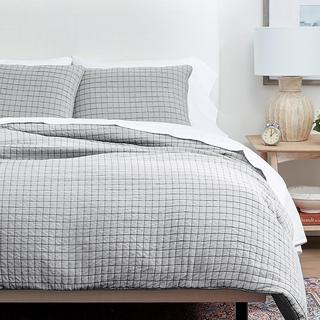Matelasse Windowpane 3-Piece Duvet Set