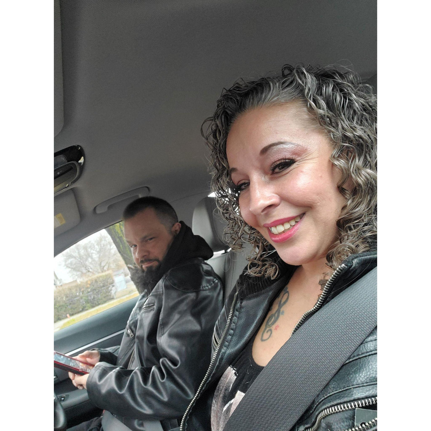 On our way to our engagement photoshoot.
