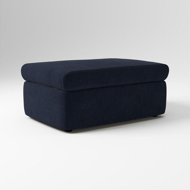 Enzo Storage Ottoman, Poly, PBS, Midnight, Concealed Support