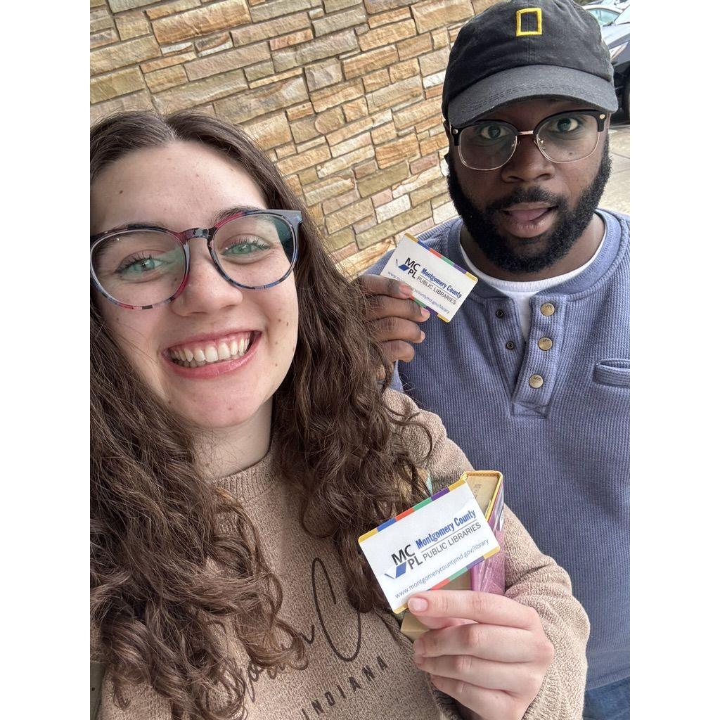 Got library cards together