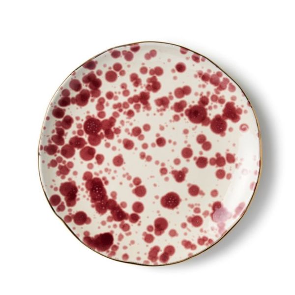 Splatter Salad Plate, Red
