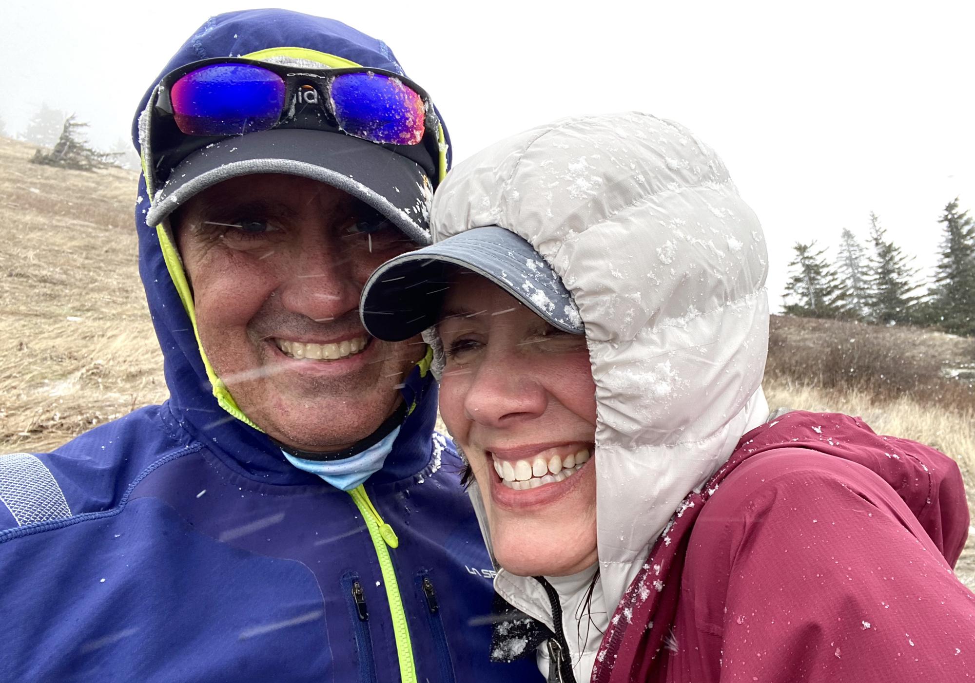 Our first Spring hike up Dog Mountain that ended in a blizzard….