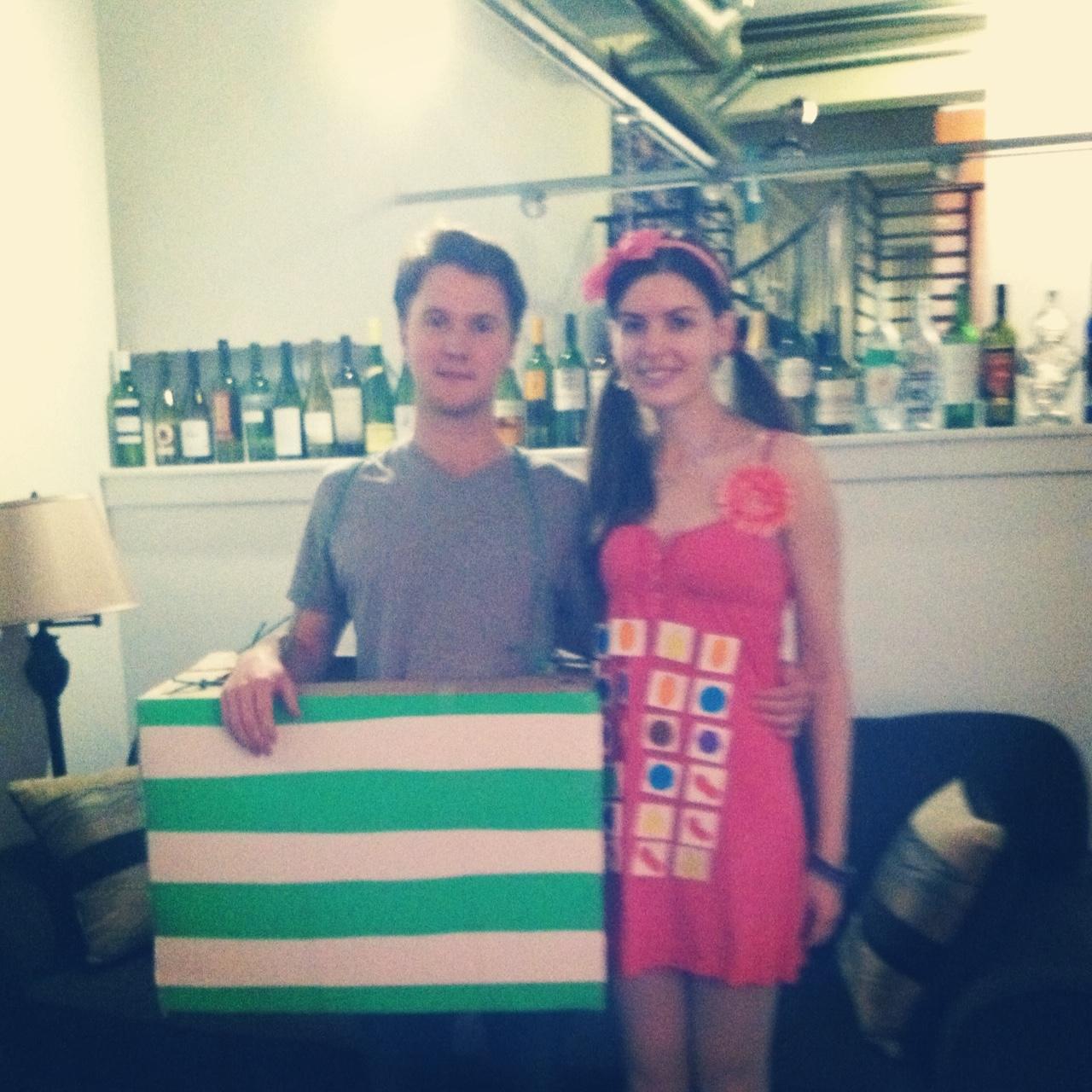 Our first Halloween together - we dressed up as the game Candy Crush