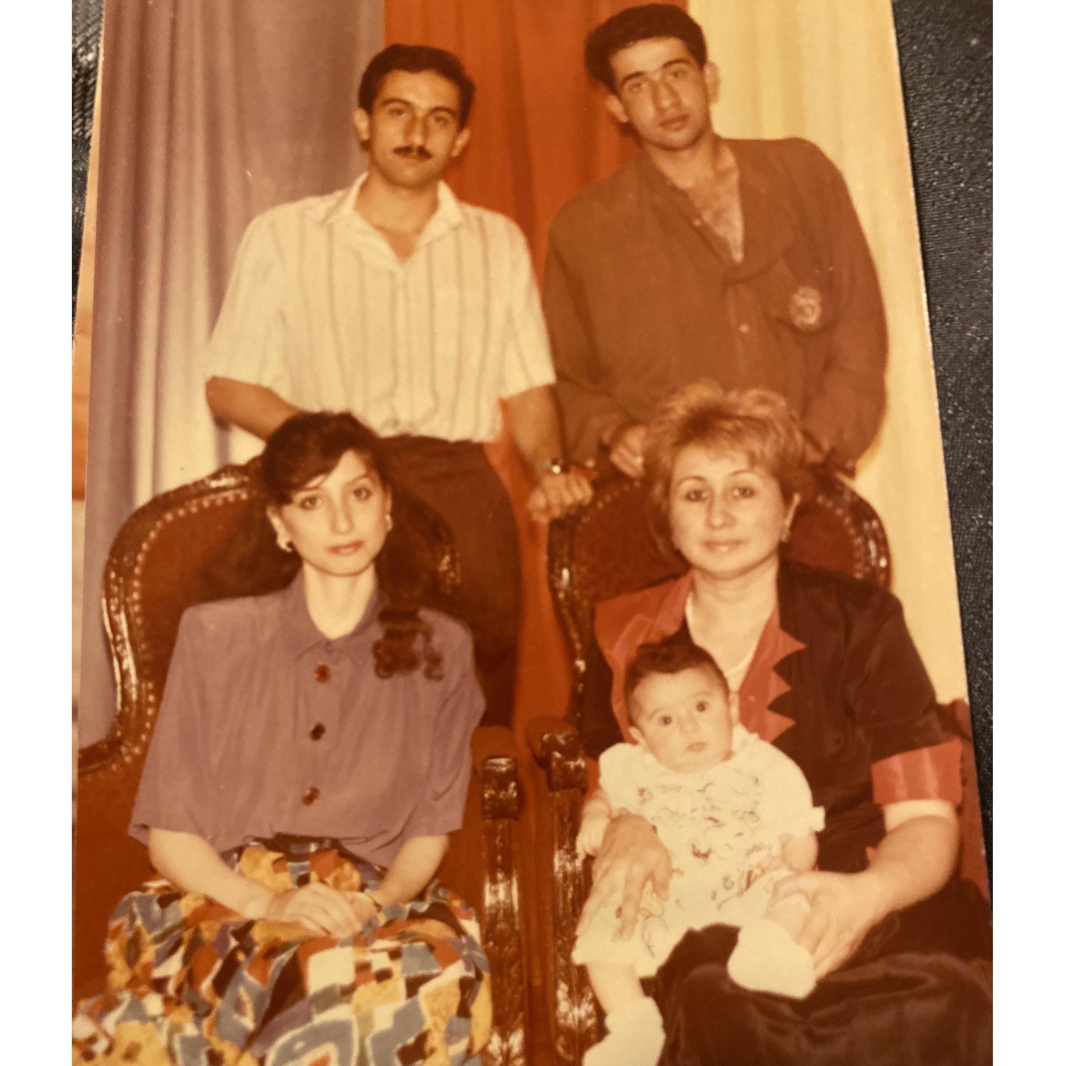 Baby Liya with Mom, Dad, Uncle and Grandma