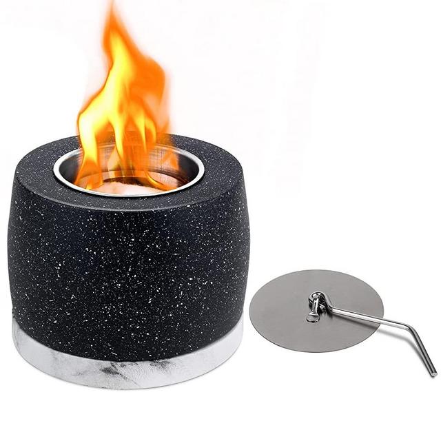 Cogesu Tabletop Fire Pit, Portable Concrete Table Top Fire Pit, Ethanol Fire Pit, Brazier, Mini Personal Fireplace, Indoor and Garden Decor