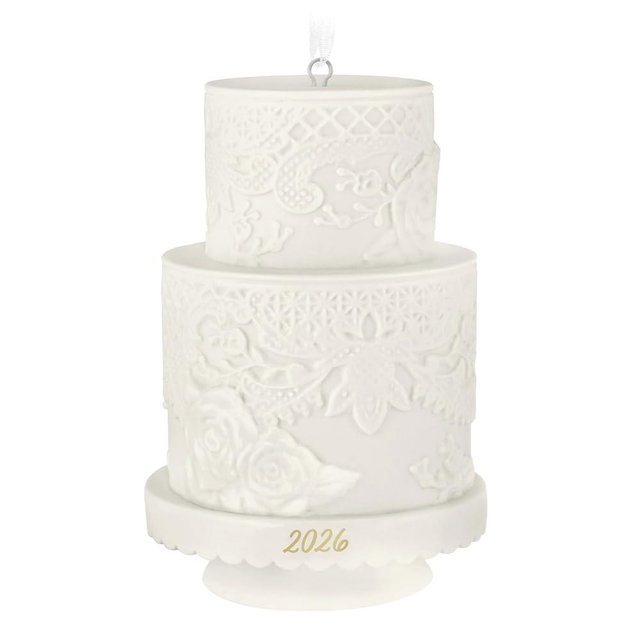 Hallmark Keepsake Christmas Ornament 2026, Wedding Cake 2026, Porcelain, Wedding Gifts