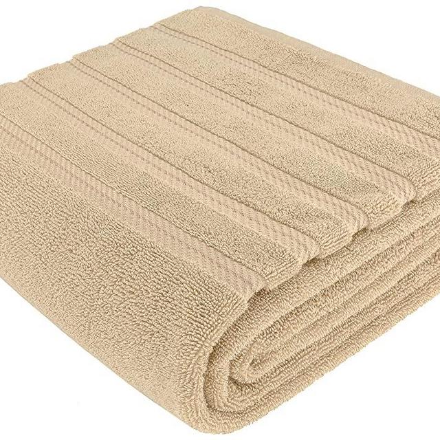 American Soft Linen, Bath Sheet 35 in 70 in, 100% Turkish Cotton, Jumbo Large Bath Towel Sheet, Premium Quality Luxury Towels for Bathroom, Soft Absorbent Bath Sheet Towels, Sand Taupe