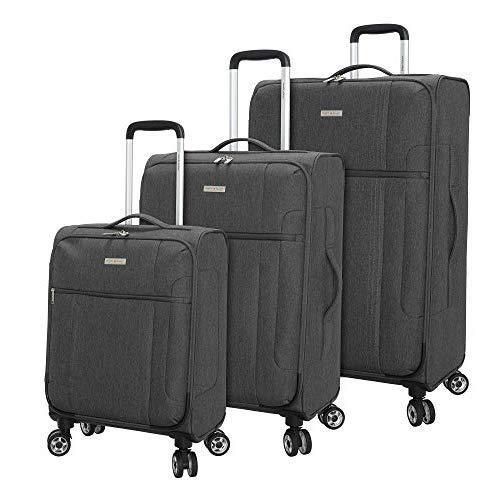 Regent Square Travel - Lightweight Luggage Set With Spinner Goodyear Wheels - Set of 3 Pieces - Soft Case - Grey