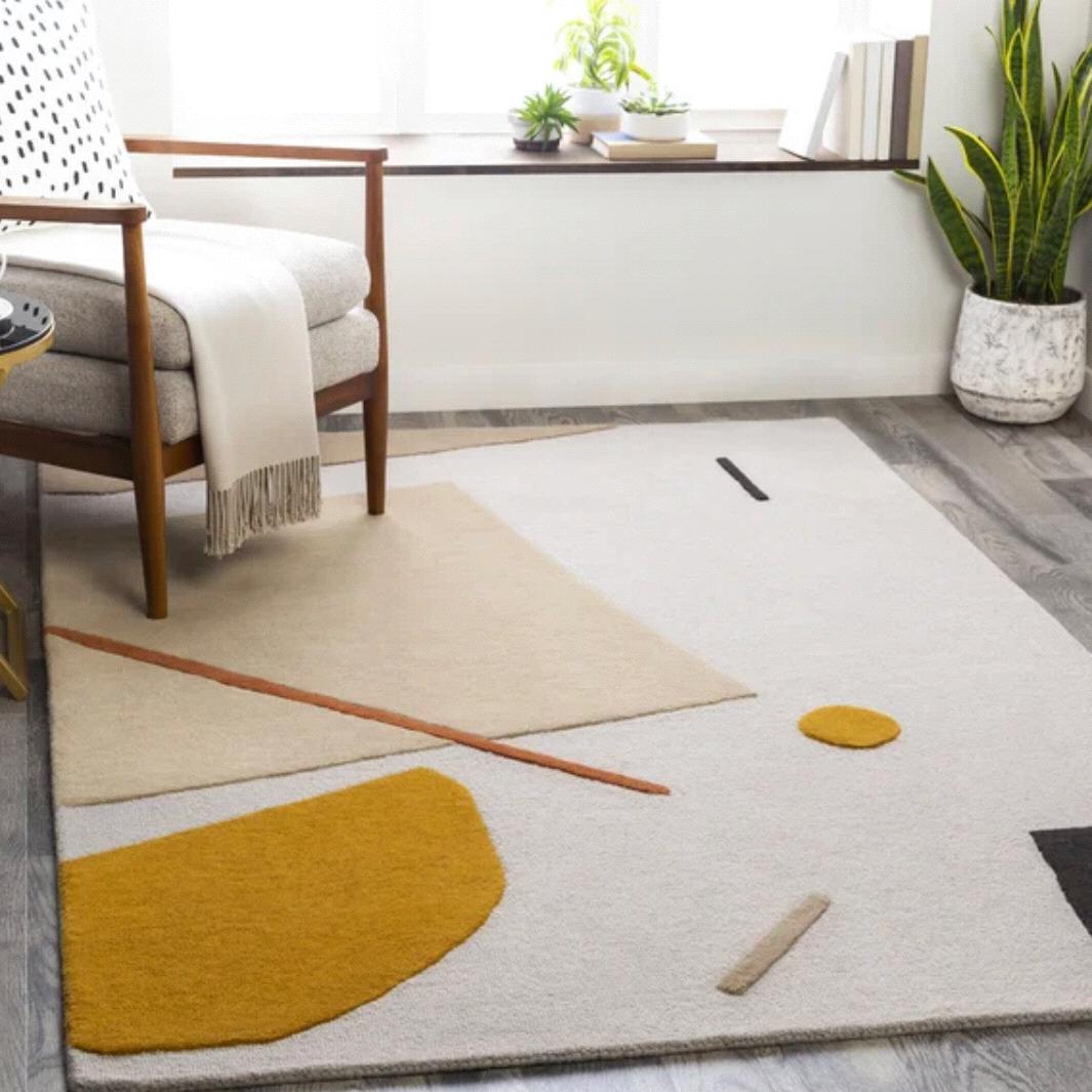Hand-Tufted Wool Beige/Orange Rug