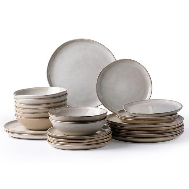 AmorArc Ceramic Dinnerware Sets,Handmade Reactive Glaze Plates and Bowls Set,Highly Chip and Crack Resistant | Dishwasher & Microwave Safe Dishes Set,Service for 12 (36pc)