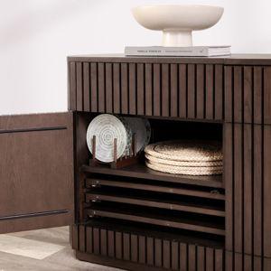 Curved Wooden Sideboard with Storage