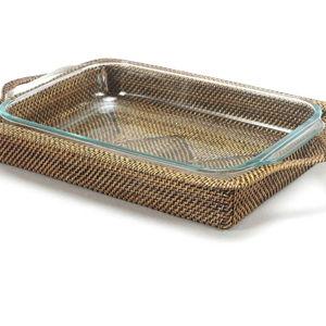 Calaisio Rectangular Casserole Basket with Pyrex, 3 qt Baker