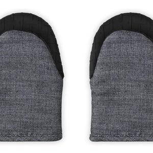 Le Creuset Set of 2 Mini Oven Mitts, 8", Noir