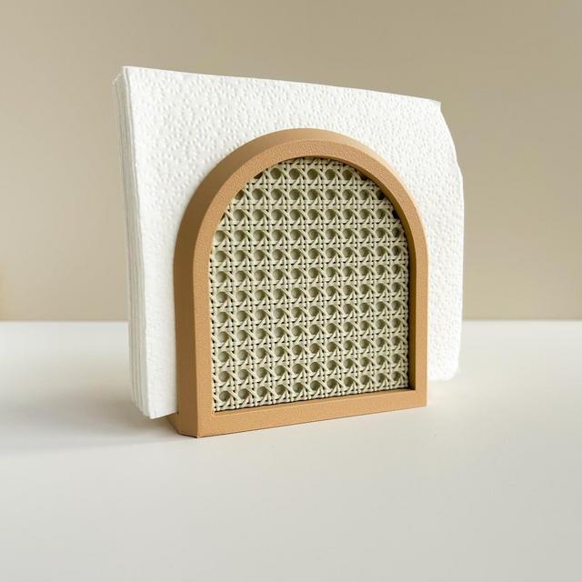 Rattan Inspired Napkin Holder Home Decor Kitchen Organization Boho Inspired Napkin Holder Stand Rattan House Warming Gift Dining Table