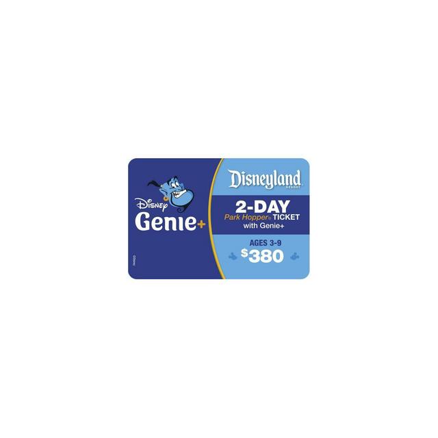 Disneyland Resort 2-Day Park Hopper Ticket with Genie+ Service Ages 3-9 $380 Gift Card