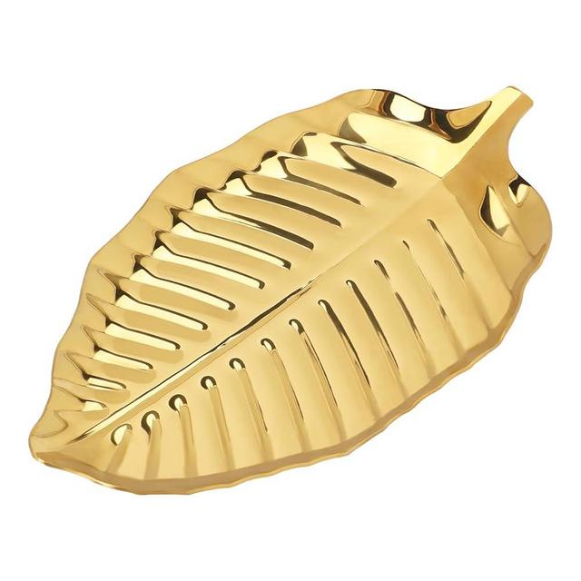 Gold Spoon Rest for Kitchen Counter, 6.7inch Gold Leaf Spoon Rest for Stove Top, Stainless Steel Kitchen Spoon Rack, Coffee Spoon Rest Utensil Rest, Spoon Holder Spoon Rack Dessert Jewelry Storage