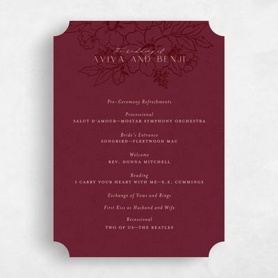 Red Ticket Wedding Program - Oriabel