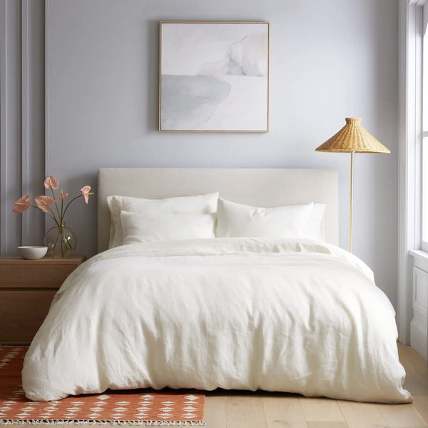 European Linen Duvet Cover Set - Full/Queen - Ivory