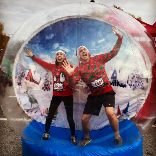 We love to do themed 5K races together; this one being an Ugly Sweater Run in DC