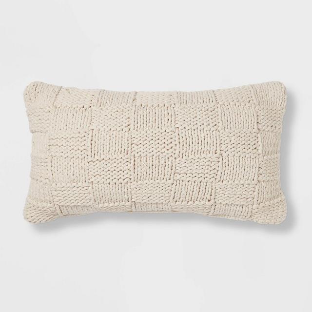 Oversized Chunky Knit Lumbar Throw Pillow Neutral - Threshold™