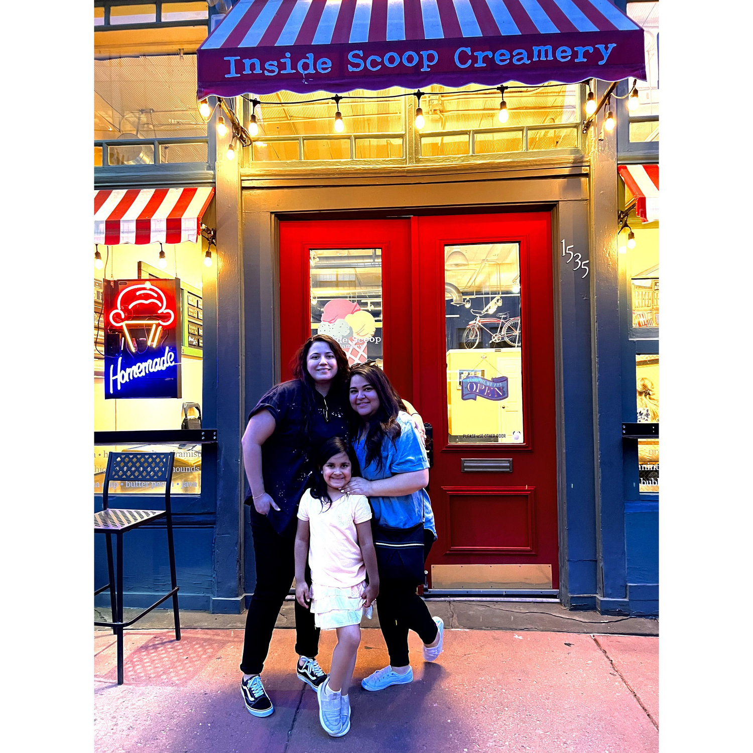 This is us at said Ice Cream shop! super good if y'all are ever in Denver definitely try it!
