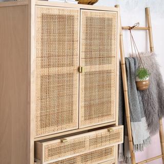 Bohemian Woven Cane Cabinet