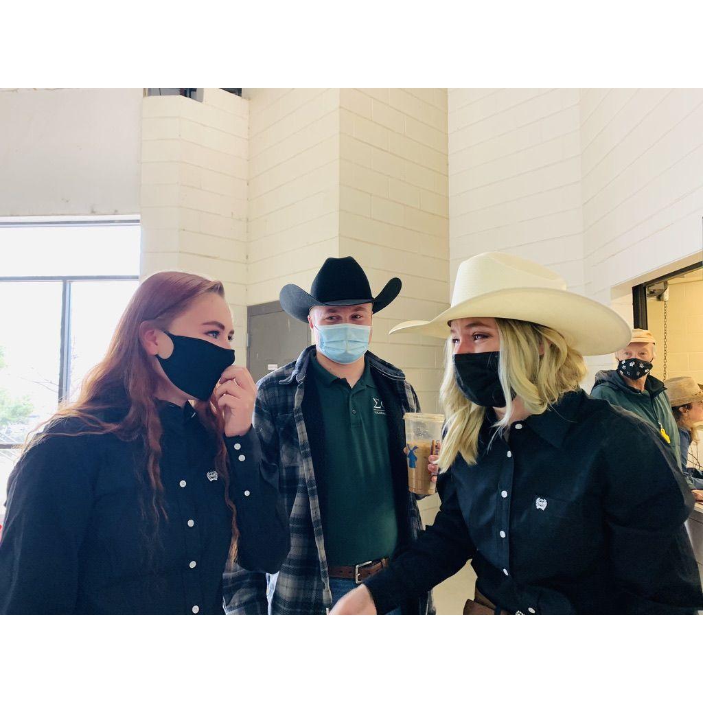 This was right after Claire had to load her Right Horse (the rescue horse training program through CSU) and Anna had just won indie at auction and Ryan was our emotional support coffee guy! :)