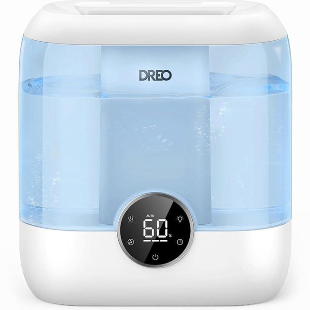 Dreo Humidifiers for Bedroom, 6L Top Fill Quiet Supersized Cool Mist Humidifier for Large Room, 60 Hour Runtime, Ultrasonic Humidifiers for Home, Baby, Plant, Indoor, Night Light, Blue