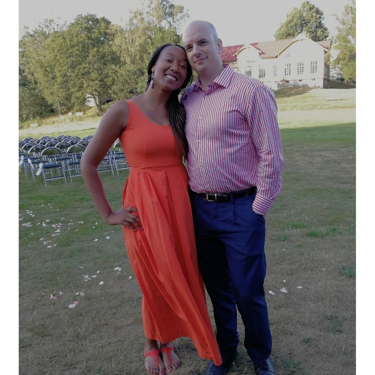 Attending our friends' wedding outside of Gothenburg