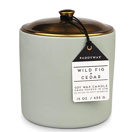 Paddywax Candles HY1504Z Hygge Collection Scented Candle, 15-Ounce, Wild Fig + Cedar