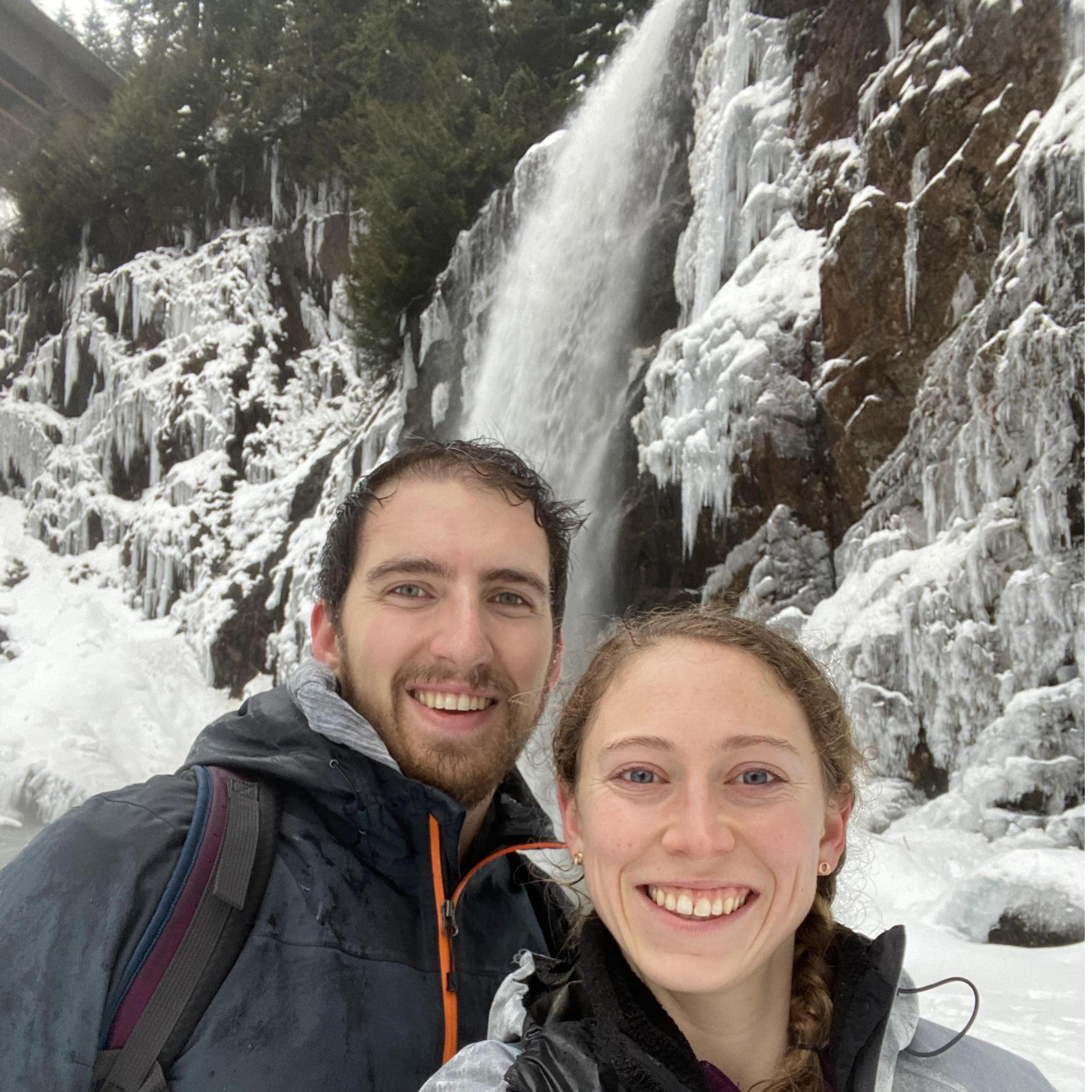 Franklin Falls in Snoqualmie National Forest. It was quite a hike to get here in the snow!