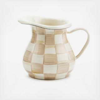 Mocha Check Enamel Creamer