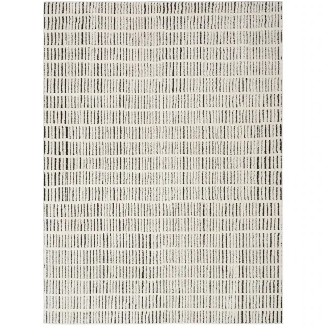 Nourison Cozy Modern 3'11" x 5'11" Ivory Black Scandinavian Indoor Rug
